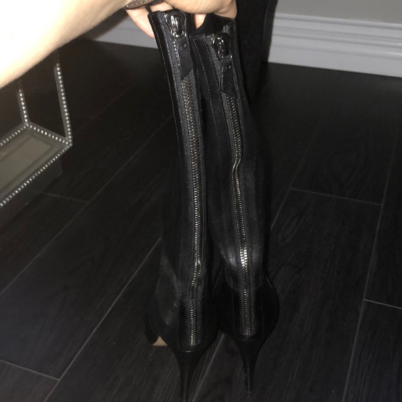 CASADEI BLACK LEATHER MIDSHAFT BOOTS SZ 39 - Picture 6 of 13